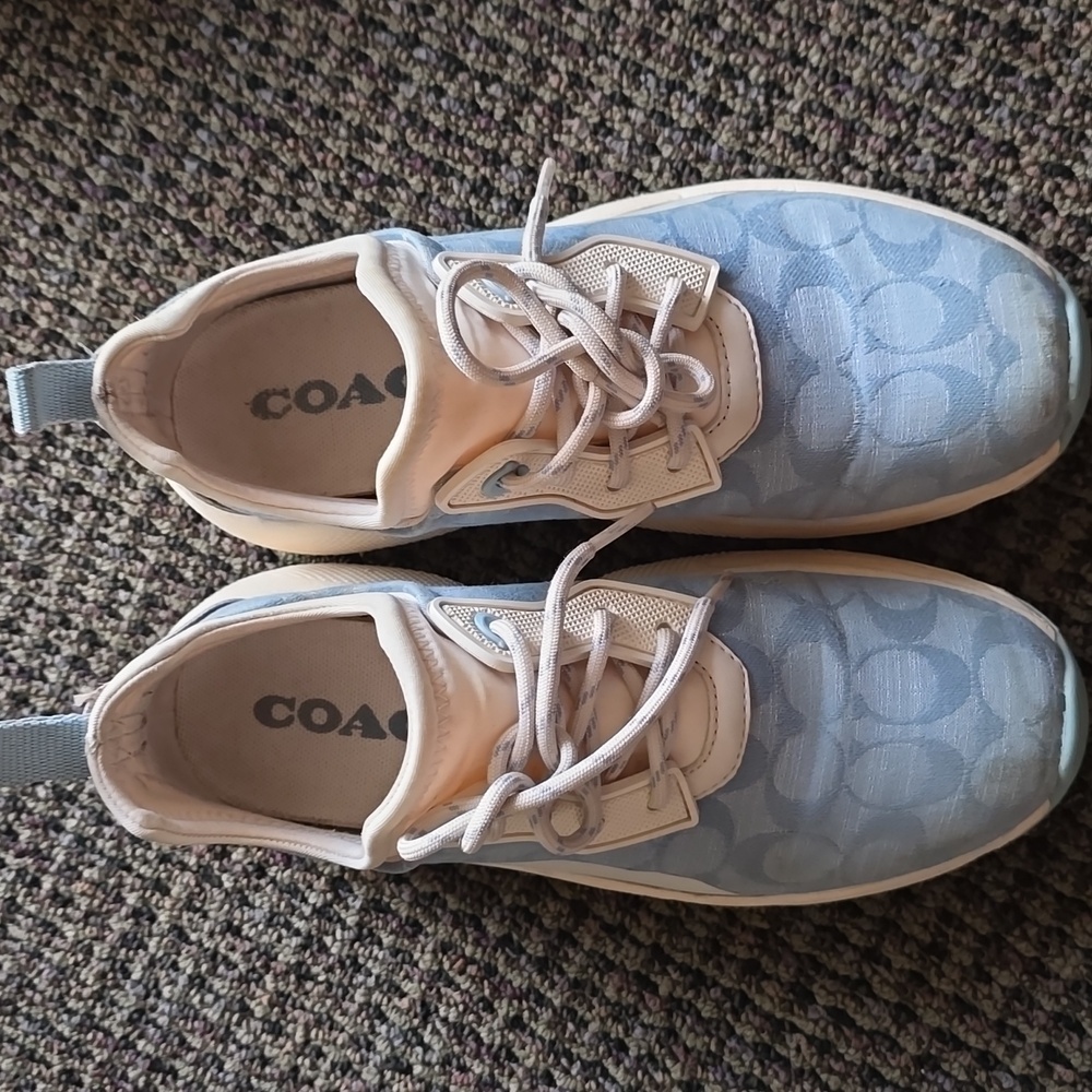 COACH Blue and Cream Sneakers - Picture 9 of 12